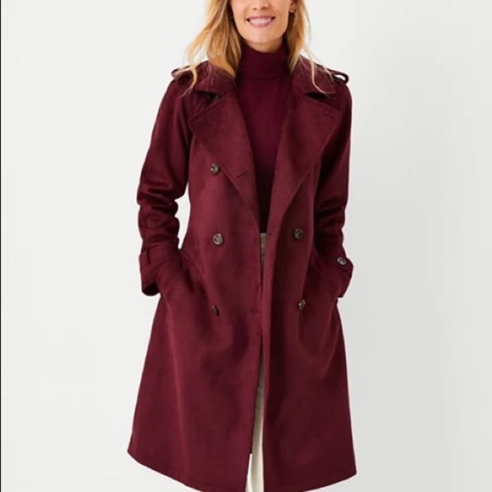 Ann Taylor Trenchcoat- Faux Suede XS